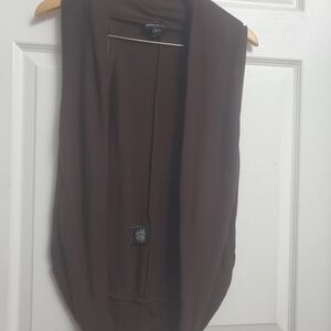 Seductions Brown Sleeveless Cardigan Wrap Vest Style - SIZE XS